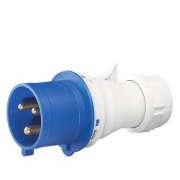 Industrial Plug, 1P+N+E 16A 250V, IP44, MaxPro, blue