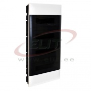 FM Distribution Box Practibox S, 4x 12M, 90A 230/400VAC, PEN 32+32| 1.5..16mm², 328x765x103, IP40 IK07 cl.II, white with smoked transparent door, Legrand