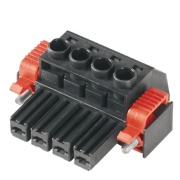 PCB Plug-in Connector BVZ 7.62HP/07/180SF SN BK BX, female plug, 7.62mm, 7P, 180°, clamping yoke, 6mm², Weidmüller, black