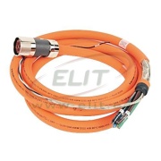 Power/Brake Cable 2090 Kinetix, SpeedTec DIN (motor end) » flying-lead (drive end), 35.6A 600V, 15m industrial TPE cable 6x10AWG D0.66-in., Allen-Bradley, orange