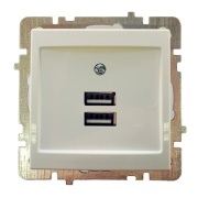 Socket Touran, mech.| 2x USB charger, 2.1A 5V, flush mount, Nilson, white