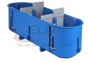 Junction Box P3x60D, 3x 60|ø68x63 w. screws, cavity wall, HF, Simet, blue