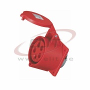 PM Industrial Flange Socket, 3P+N+E 32A 415VAC, IP44, MaxPro, red