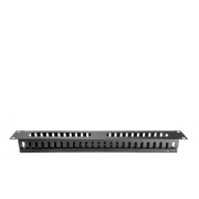 Cable Management Panel 19-in., 1U w. metal cover, black