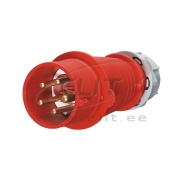 Industrial Phase Inverter Plug, 3P+N+E 16A 415VAC, IP44, MaxPro, red