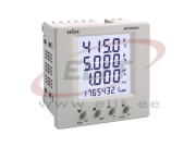 Digital Multifunction Meter MFM383A, 1p2w/3p3w/3p4w, input CT 1/5A 100V (10kA/V)/ 1/5A 100..500VAC, V/A/P/PF/Wp/Wq/Ws, 1 pulse output, RS485, ModBus RTU, 3x4, 7½digits LCD w. backlight, sv 100..230VAC, ■99x99/□92x92, IP65, Selec
