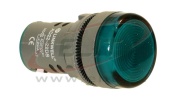 Pilot Light D22, LED, ø22.5mm, 230VAC, IP65, green