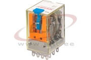 Relay RKE, 4CO 5A 250VAC/ 30VDC, cv 24VDC, LED, testnupp, diode (13+, 14-), UL/TÜV/CE