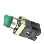 Selector Switch XB2, LED 240VAC, ø22.5mm, 1-0-2, 1NO, 1NC 10A 250VAC, green long handle, IP40