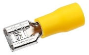 Receptacle Con vh 6.3 g, insulated, female, 4..6mm² 300V, tab 0.8x6.4mm| 648, -25..75°C, PVC, brass, 100pcs/pck, yellow