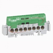 PE-Terminal Block, 2x 6..25mm² + 33x 1.5..16mm², 100A 400V, touch-proof, Legrand, green