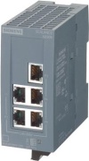 Scalance XB005, Unmanaged Industrial Ethernet Switch, 5x 10/100 Mbit/s twisted pair ports RJ45, for setting up small star, line topologies, LED diagnostics, IP20, 24VAC/DC power supply