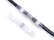 Solder Butt Connector Ver, shrink ratio 3:1, 0.2..0.75mm², polyolefin -55..125°C/ +140°C, 100pcs/pck, transparent