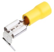 Piggy-back Connector Con dh 6.3 r, insulated, 4..6mm² 300V, tab 0.8x6.4mm| 648, -25..75°C, PVC, brass, 100pcs/pck, yellow