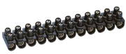 Terminal Strip NylBloc, 12x 2.5mm² (Ø2.5mm) 24A 250V, flame retardant polypropylene -25..100°C, black