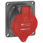 Panel-Mount Flange Socket Hypra, 3P+N+E 16A 415VAC, inclined, plastic, IP44, Legrand