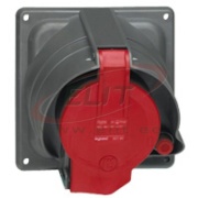 Panel-Mount Flange Socket w. Prisinter Hypra, 3P+E 63A 415VAC, plastic, IP44, Legrand