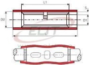 Butt Connector Ver 1.25 r, insulated, 0.5..1.5mm² 600V, L26mm, -25..75°C, PVC, copper, 100pcs/pck, red