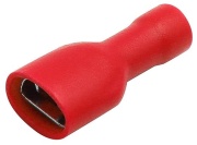 Receptacle Con vv 6.3 r, fully insulated, female, 0.5..1mm² 300V, tab 0.8x6.4mm| 648, -25..75°C, PVC, brass, 100pcs/pck, red