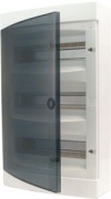 SM Distribution Box N36-C, 3x 12M, 63A 400VAC, PEN 15, 15, 485x287x112mm, ABS, -25..60°C, HF, cl. II, IP40, transparent, white