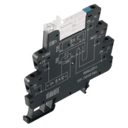 Relay Module TRS, 1CO 6A 250V, cv 24VDC, LED green, free-wheel diode, reverse polarity protection, W6.4mm, TS35