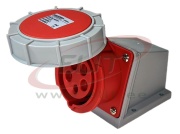 SM Industrial Socket, 3P+N+E 16A 415VAC, inc. CG M25x1.5, IP67, MaxPro, red