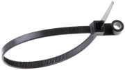 Cable Tie w. Screw Mount 150/3.6 SW, 18.2kg, Polyamide 6.6, -40..85°C, UL94 V-2, UL, Lloyd’s, 100pcs/pck, black