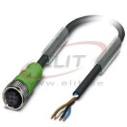 Sensor/actuator Cable SAC-4P-1.5-PUR/M12FS, M12 4pin socket », 4A 250VAC/DC, -25..90°C, L1.5m PUR cable, IP68, Phoenix, black
