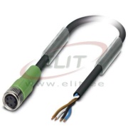 Sensor/actuator Cable SAC-4P-5.0-PUR/M8FS, M8 4pin socket », 4A 48VAC/ 60VDC, -25..90°C, L5m PUR cable, IP68, Phoenix, black