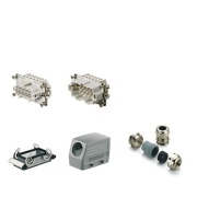 Heavy-duty connector kit RockStar® HDC-KIT-HE 10.110 M, kit, size 4, 90°, 10P, 16A 500V, diecast aluminium, -40..100°C, brass M25, screw clamp, IP65, Weidmüller