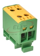 Tapping Terminal Block Al/Cu UK16/2PE, 1P (4holes) 1.5-16mm² 75/85A 650V, Hex4 1.5Nm 1.5mm², 3.5Nm 2.5..6mm², 7Nm 10..16mm², TS35, yegr