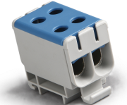 Tapping Terminal Block Al/Cu UK50/2N, 1P (4holes) 2.5-50mm² 290/320A 1000VAC/ 1500VDC, Hex5 4Nm 2.5..4mm² ^12Nm 6..50mm², TS35, blue