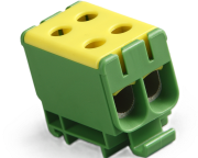 Tapping Terminal Block Al/Cu UK50/2PE, 1P (4holes) 2.5-50mm² 290/320A 1000VAC/ 1500VDC, Hex5 4Nm 2.5..4mm² ^12Nm 6..50mm², TS35, yegr