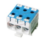 Tapping Terminal Block Al/Cu UK50/3N, 1P (6holes) 2.5-50mm² 145/160A, Hex5 4Nm 2.5..4mm², 12Nm 6..50mm², 5pcs/pck, TS35, MaxPRO, blue