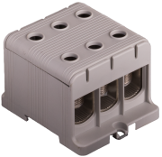 Tapping Terminal Block Al/Cu UK150/3A, 1P (6holes) 35-150mm² 580/640A 1000VAC/ 1500VDC, Hex6 14Nm 25..50mm²/ 35Nm 70..150mm², TS35/ panel mount, MaxPro, grey