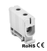 Universal Terminal Block Al/Cu UK50/1A, 1P (2holes) 2.5-50mm² 145/160A, Hex5 4Nm 2.5..4mm², 12Nm 6..50mm², TS35, MaxPRO, grey