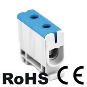 Universal Terminal Block Al/Cu UK50/1N, 1P (2holes) 2.5-50mm² 145/160A, Hex5 4Nm 2.5..4mm², 12Nm 6..50mm², TS35, MaxPRO, blue