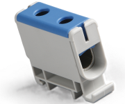 Universal Terminal Block Al/Cu UK50/1N, 1P (2holes) 2.5-50mm² 145/160A 1000VAC/ 1500VDC, Hex5 4Nm 2.5..4mm² ^12Nm 6..50mm², TS35, blue