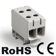 Tapping Terminal Block Al/Cu UK50/2A, 1P (4holes) 2.5-50mm² 145/160A, Hex5 4Nm 2.5..4mm², 12Nm 6..50mm², TS35, MaxPRO, grey