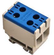 Universal Tapping Block Al/Cu TBA, 1P (4holes) 2.5-50mm² 290/320A 1000VAC/1500VDC, 35mm DIN-rail, Koral, green
