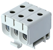 Universal Terminal Block Al/Cu UK50/3x1A, 3P (2holes) 2.5-50mm² 145/160A 750V, Hex5 4Nm 2.5..4mm², 12Nm 6..50mm², TS35, grey