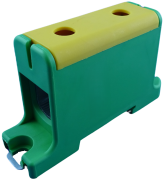 Universal Terminal Block Al/Cu UK95/1PE, 1P (2holes) 16-95mm² 220/245A 1000VAC/ 1500VDC, Hex6 12N 6..25mm²/ 22Nm 35..95mm², TS35/ panel mount, yegr