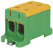 Tapping Terminal Block Al/Cu UK95/2PE, 1P (4holes) 16-95mm² 440/490A 1000VAC/ 1500VDC, Hex6 12N 6..25mm²/ 22Nm 35..95mm², TS35/ panel mount, yegr