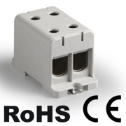 Tapping Terminal Block Al/Cu UK150/2A, 1P (4holes) 35-150mm² 290/320A, Hex6 14Nm 25..50mm², 30Nm 70..150mm², TS35, panel mount, MaxPRO, grey