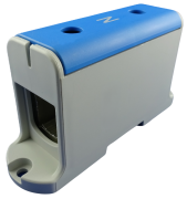 Universal Terminal Block Al/Cu UK240/1N, 1P (2holes) 35-240mm² 380/425A 1000VAC/ 1500VDC, Hex8 26Nm 35..120mm²/ 46Nm 150..240mm², panel mount, MaxPro, blue