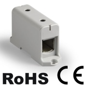 Universal Terminal Block Al/Cu UK240/1A, 1P (2holes) 35-240mm² 380/425A, Hex8 26Nm 35..120mm², 40Nm 150..240mm², panel mount, MaxPRO, grey