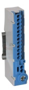 N-terminal N14-S, 12x1.5/2.5mm² plug-in, 2x2.5/4mm² plug-in, 1x16/25mm² screw| 3Nm, 80A 690V, touch-proof, TS35, 10pcs/pck, Pollmann, blue