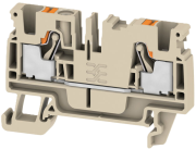 Feed-through Terminal A2C 4, 1-tier, 4mm² 32A 800V, push-in clamp, beige