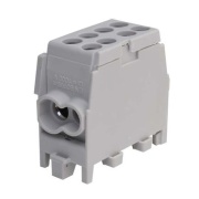 Main Terminal Block Al/Cu HLAK 25-1/2 M2, 2x 25/16mm²/ 2x 16/10mm², 130/100A 1000VAC/DC, 2.5/2Nm, TS35, Pollmann, grey