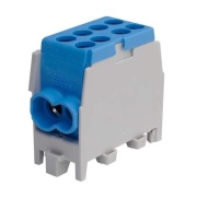 Main Terminal Block Al/Cu HLAK 25-1/2 M2, 2x 25/16mm²/ 2x 16/10mm², 130/100A 1000VAC/DC, 2.5/2Nm, TS35, Pollmann, blue